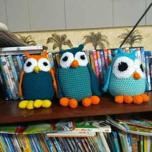 Handmade crochet owls